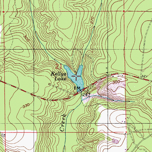 Topographic Map of Kellys Lake, AL
