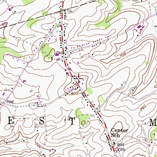Topographic Map of Fairview School, PA