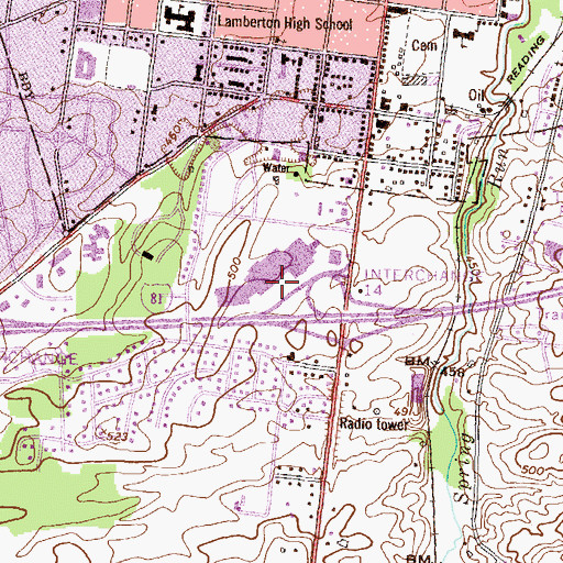 Topographic Map of M J Carlisle Mall, PA