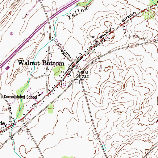 Topographic Map of Greythorne Station, PA