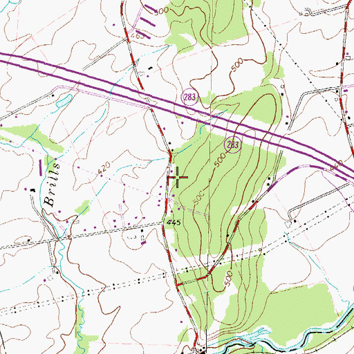 Topographic Map of Hertzlers School, PA