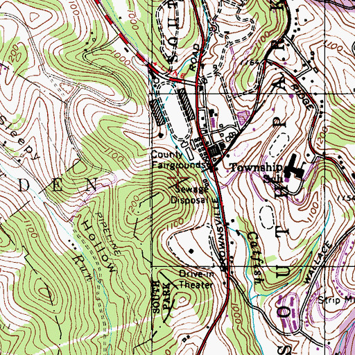 Topographic Map of South Park Senior High School, PA