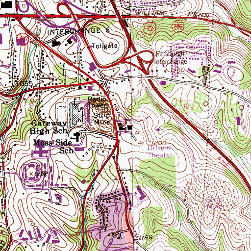 Topographic Map of Leohmans Plaza, PA