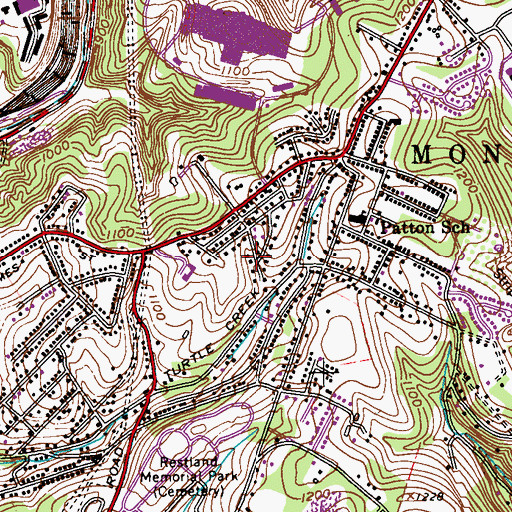 Topographic Map of Monroeville Mall, PA