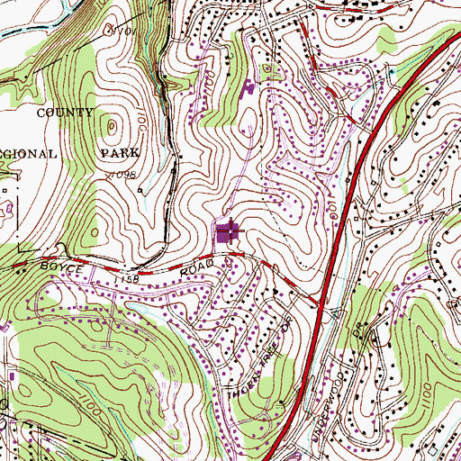 Topographic Map of Boyce Elementary School, PA