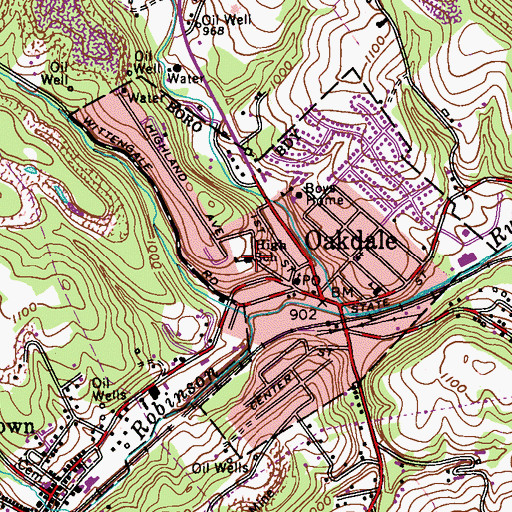 Topographic Map of McKee Elementary School, PA