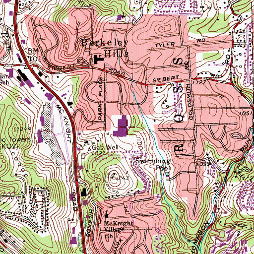 Topographic Map of Ross Elementary School, PA