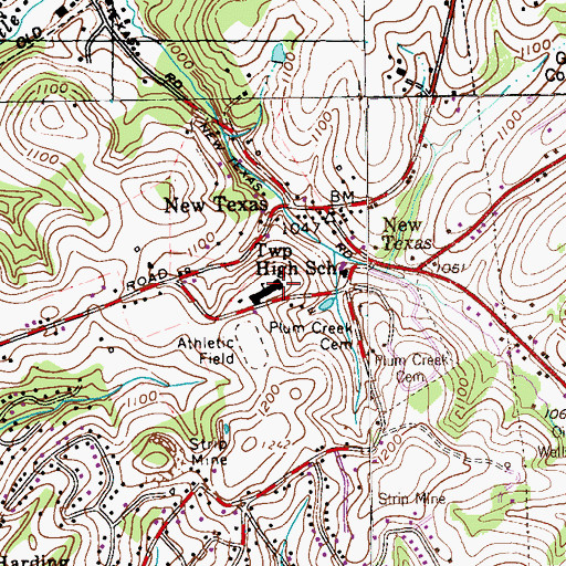 Topographic Map of Plum Senior High School, PA