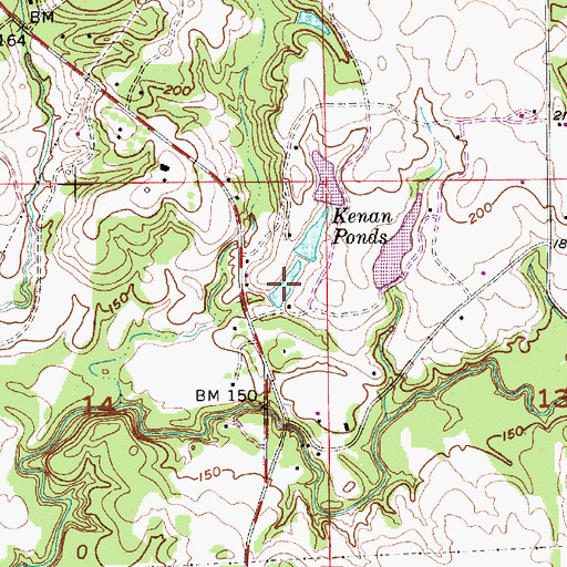 Topographic Map of Kenan Ponds, AL