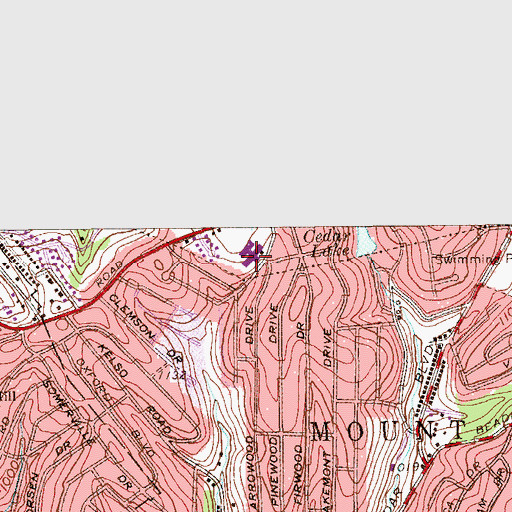 Topographic Map of Hoover Elementary School, PA