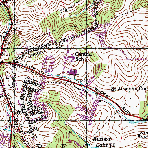 Topographic Map of Elizabeth Forward Junior High School, PA