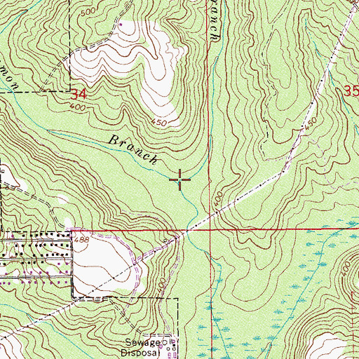 Topographic Map of Kendrick Branch, AL