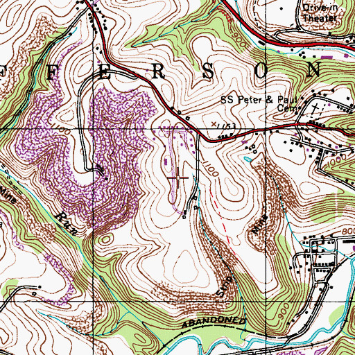 Topographic Map of Clairton High School, PA