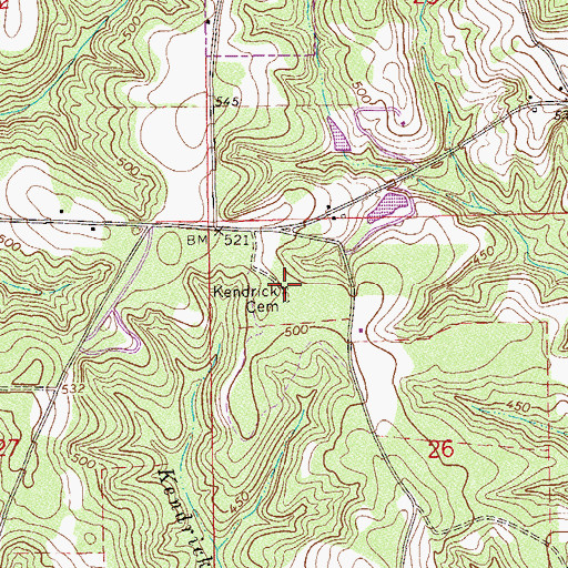 Topographic Map of Kendrick Cemetery, AL