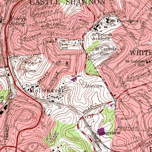 Topographic Map of Abraham Lincoln Elementary School, PA
