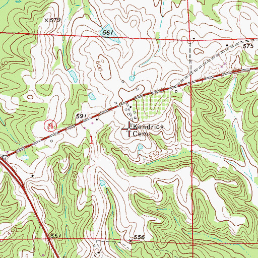 Topographic Map of Kendrick Cemetery, AL