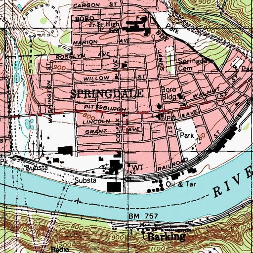 Topographic Map of Colfax Elementary School, PA