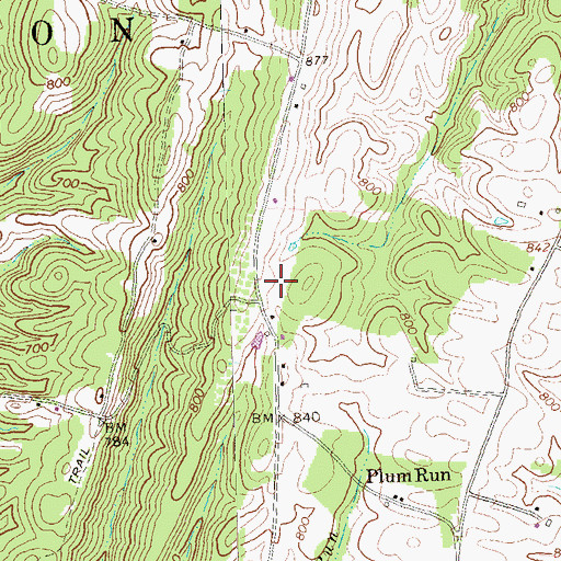 Topographic Map of Center School, PA