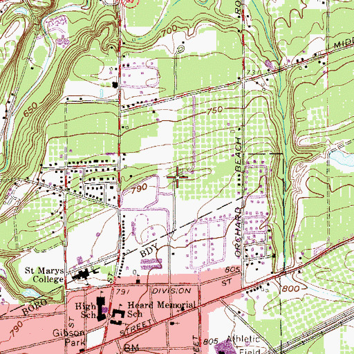 Topographic Map of North East High School, PA