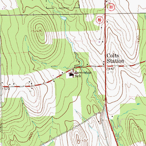 Topographic Map of Greenfield Township Elementary School, PA
