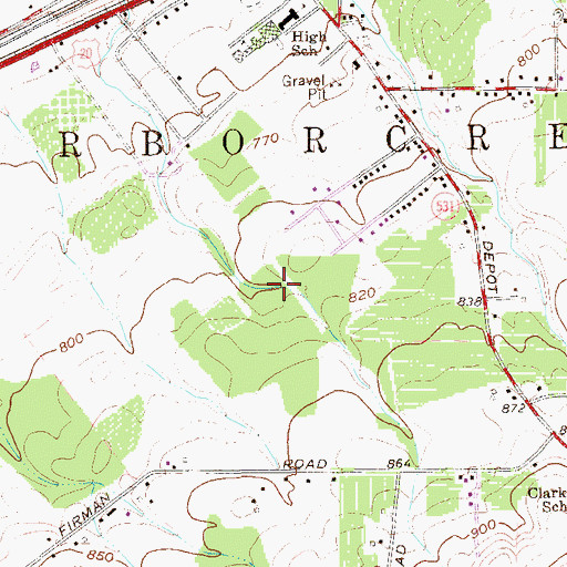 Topographic Map of Harborcreek Junior-Senior High School, PA