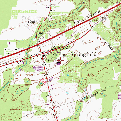 Topographic Map of Springfield Elementary School, PA