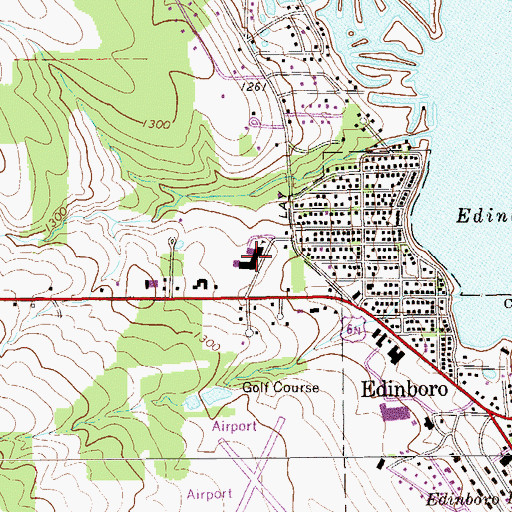 Topographic Map of Edinboro Elementary School, PA