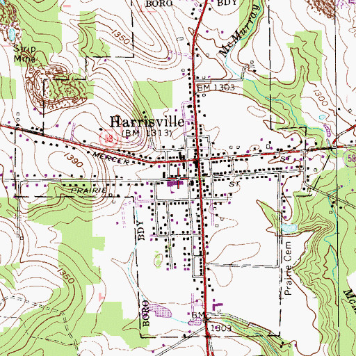 Topographic Map of Har-Mer Elementary School, PA