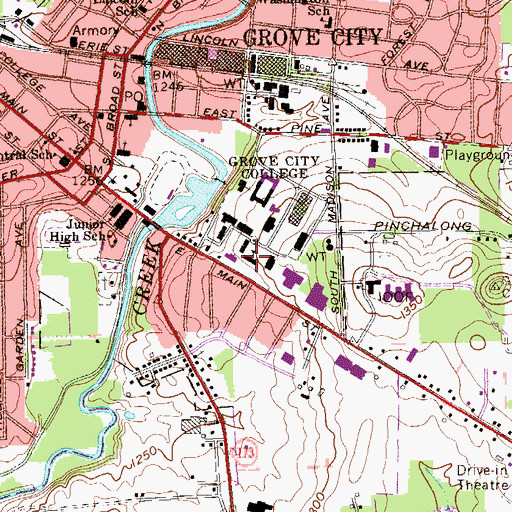 Topographic Map of Hillview Elementary School, PA