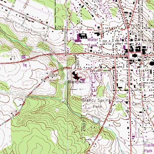 Topographic Map of Mercer Area Junior High School, PA
