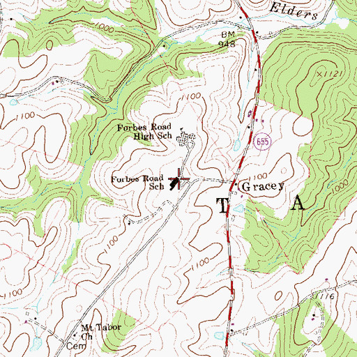 Topographic Map of Forbes Road Elementary School, PA