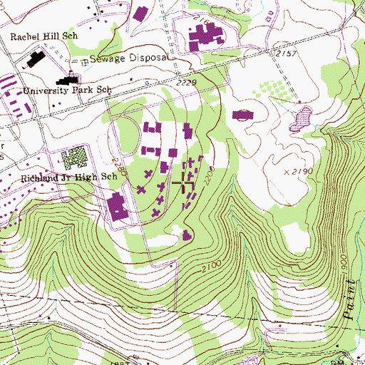 Topographic Map of University of Pittsburgh - Johnstown Campus, PA