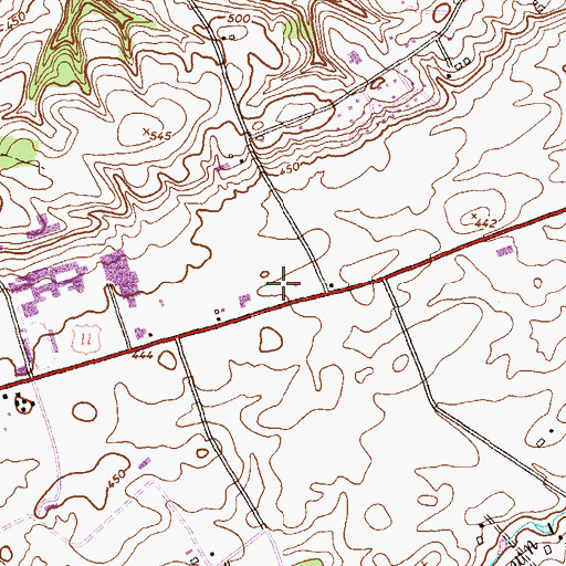 Topographic Map of Cumberland Valley High School, PA