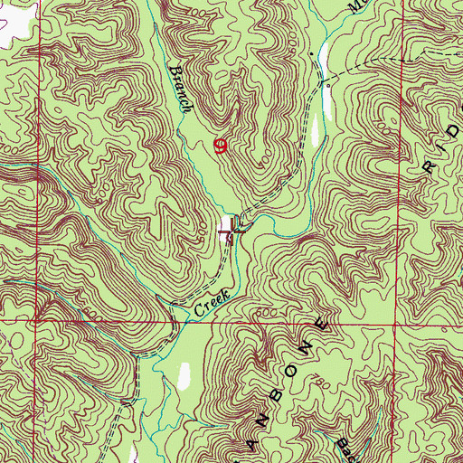 Topographic Map of Kennedy Branch, AL