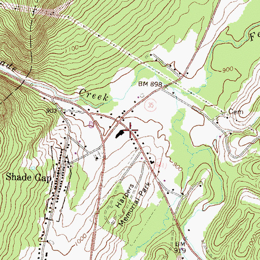 Topographic Map of Shade Gap Elementary School, PA
