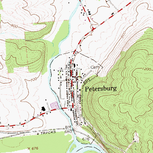 Topographic Map of Jackson-Miller Elementary School, PA