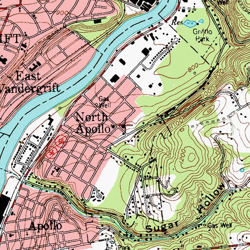 Topographic Map of North Apollo Elementary School, PA