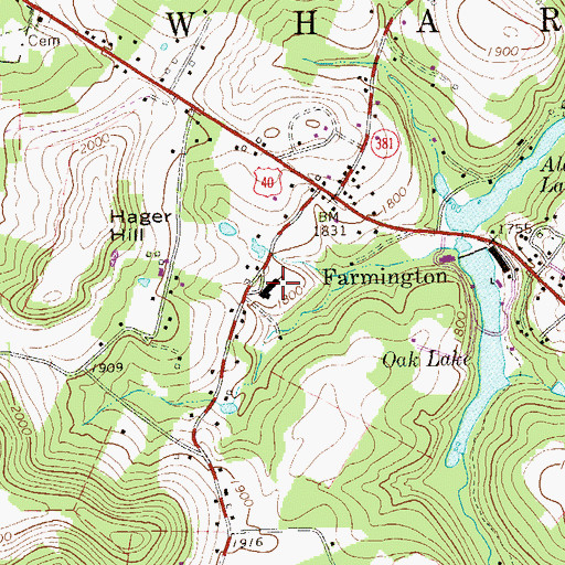 Topographic Map of Wharton Elementary School, PA