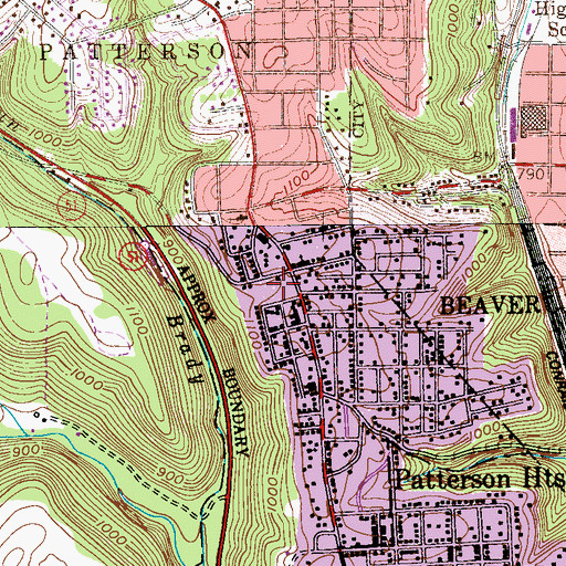 Topographic Map of Patterson Elementary School, PA