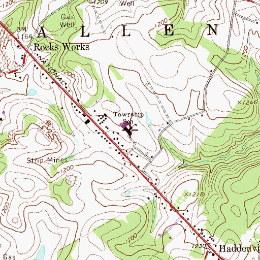 Topographic Map of Menallen Elementary School, PA
