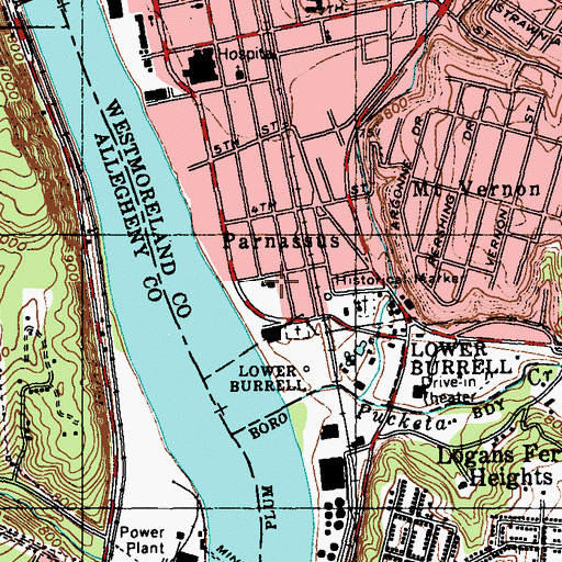 Topographic Map of Fort Crawford Elementary School, PA