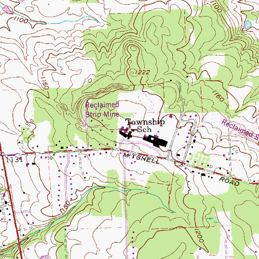 Topographic Map of Neshannock Memorial Elementary School, PA