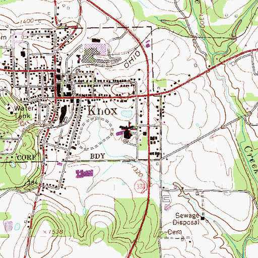 Topographic Map of Keystone Junior-Senior High School, PA