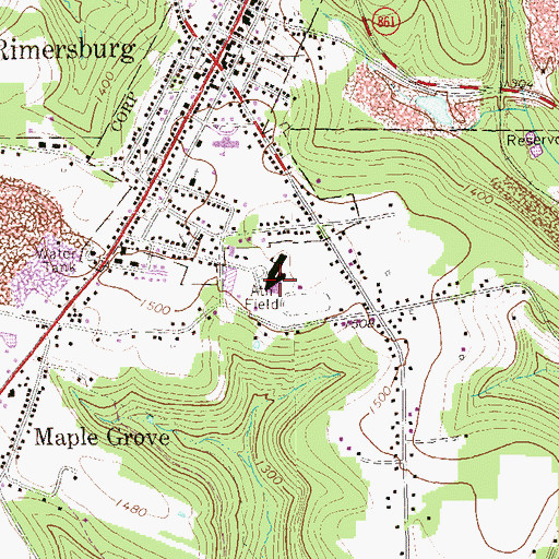 Topographic Map of Union High School, PA