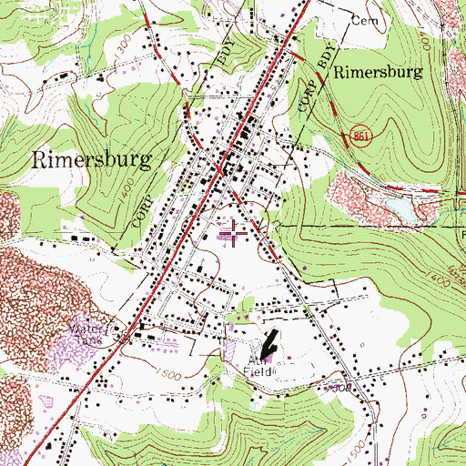 Topographic Map of Rimersburg Elementary School, PA