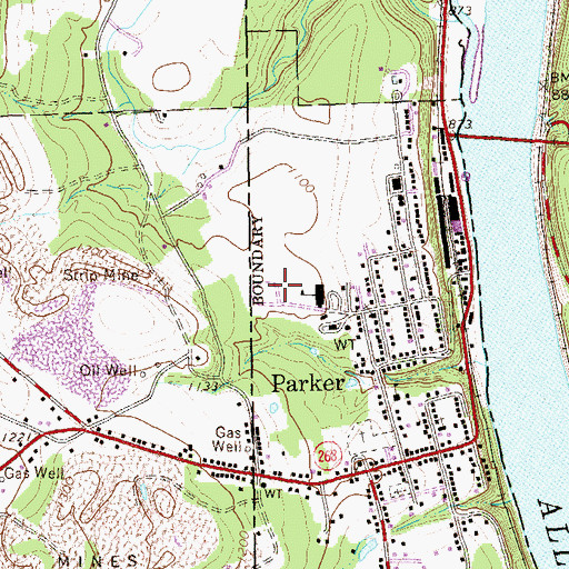 Topographic Map of Parker Elementary School, PA