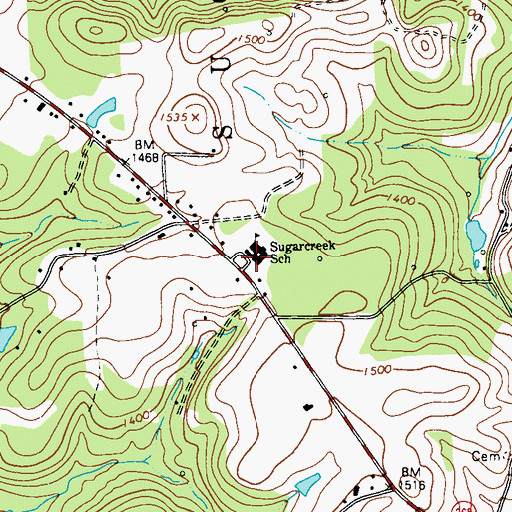Topographic Map of Sugarcreek Elementary School, PA
