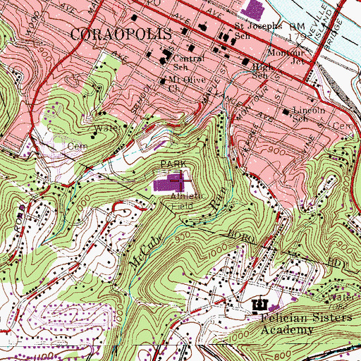 Topographic Map of Cornell Elementary School, PA