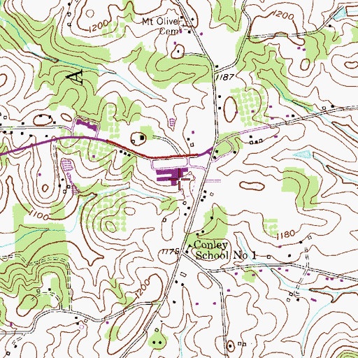 Topographic Map of Mars Area Senior High School, PA