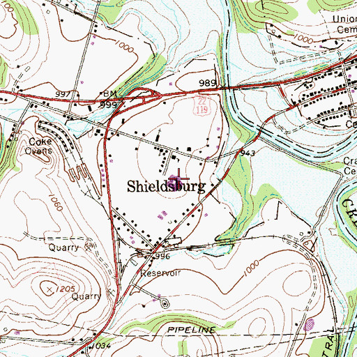 Topographic Map of Metzgar Elementary School, PA